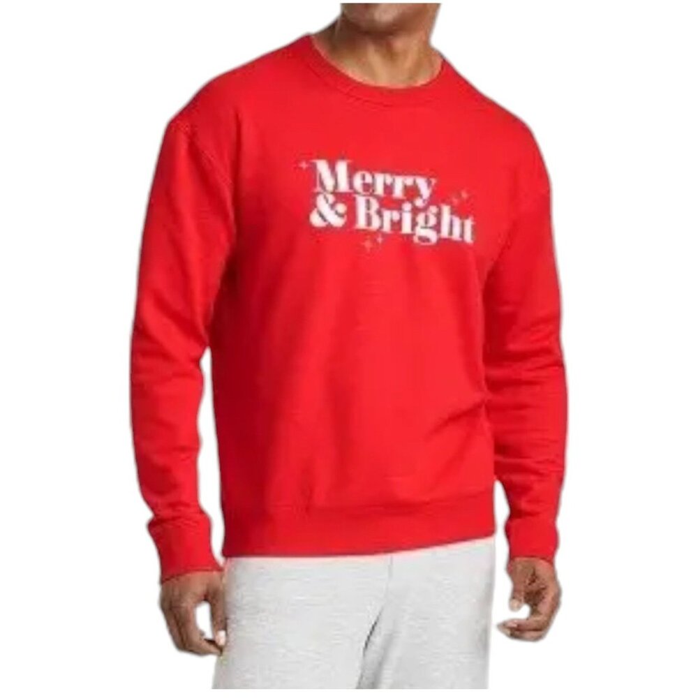 Wondershop - Men's Merry & Bright Family Sweatshirt - Red - 2X